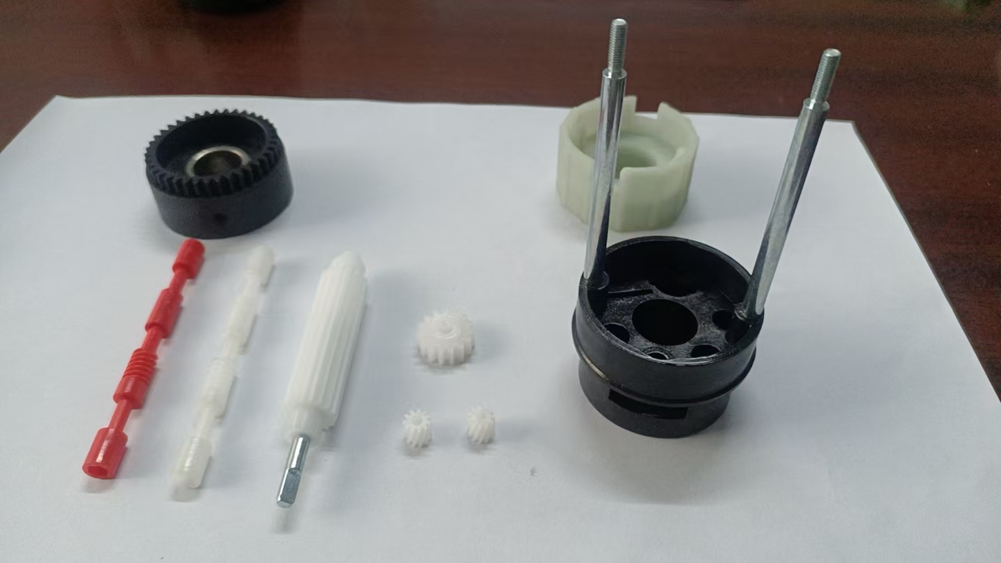 Full component system with gears, shafts and molded housings