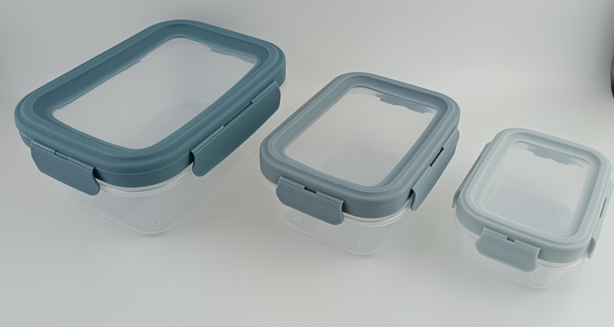 Blue lock-lid container set