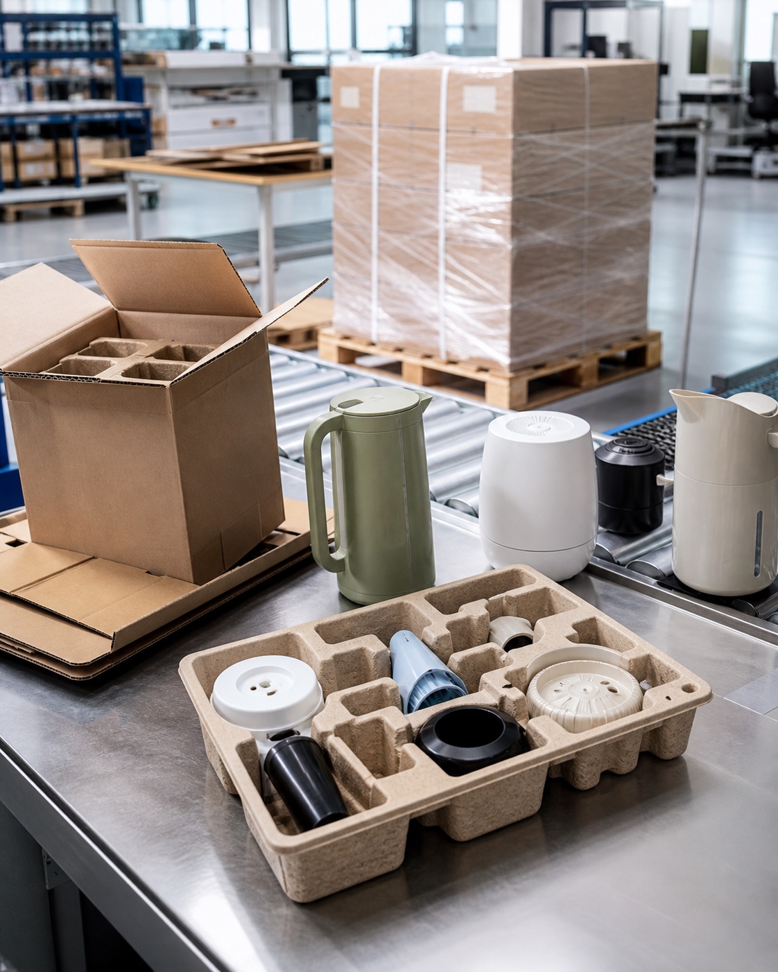 Organized production packing and shipment preparation