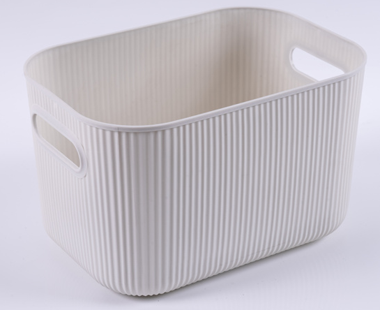 Striped storage basket
